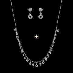 Sparkling Silver Harvest Moon Necklace With Earring