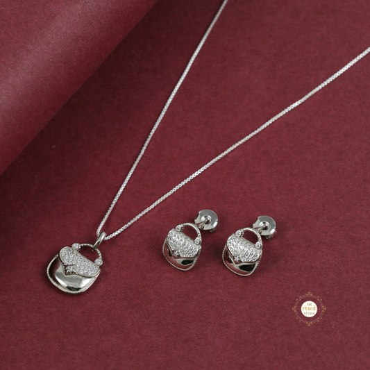 Sparkling Glamour Bag Necklace Set