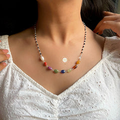 Natural Stone Navratna Mangalsutra