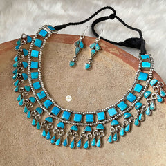 Natural Stone Twilight Ghungroo Necklace Set