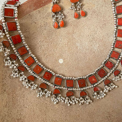 Natural Stone Twilight Ghungroo Necklace Set