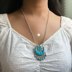 Natural Stone Chaand Sitaara Necklace