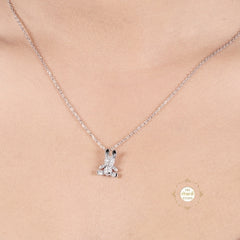 Sparkling Silver Bunny Bliss Necklace