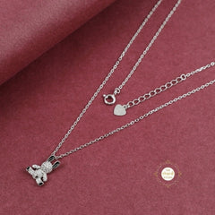 Sparkling Silver Bunny Bliss Necklace