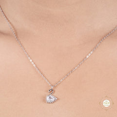 Sparkling Silver Swan Necklace