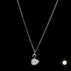 Sparkling Silver Swan Necklace