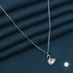 Sparkling Silver Swan Necklace