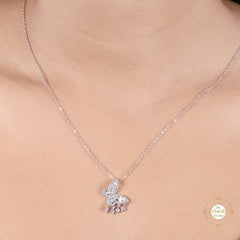 Sparkling Silver Butterfly Necklace