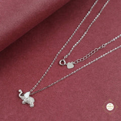 Sparkling Silver Comfy Elephant Necklace