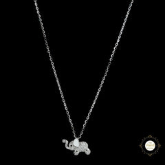 Sparkling Silver Comfy Elephant Necklace