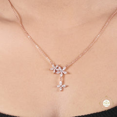 Sparkling Silver Flower Necklace