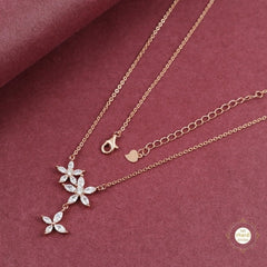 Sparkling Silver Flower Necklace