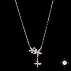 Sparkling Silver Flower Necklace