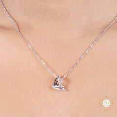 Sparkling Silver Heart Necklace