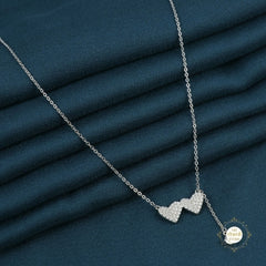 Sparkling Silver Double Heart Necklace