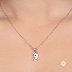 Sparkling Silver Cute Unicorn Necklace Set