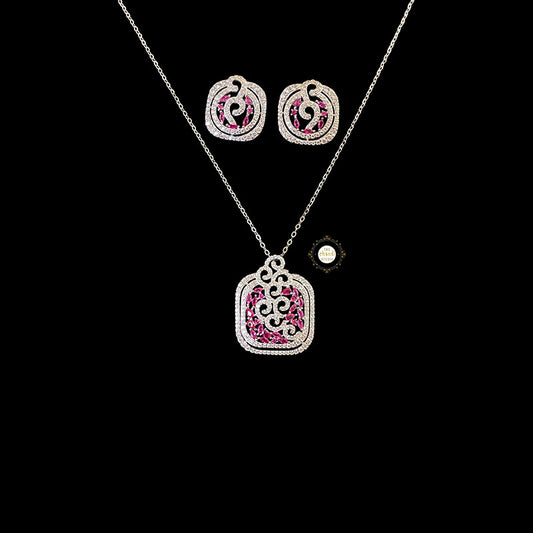 Sparkling Spiral Garden Necklace Set