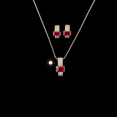 Sparkling Solitaire Necklace Set