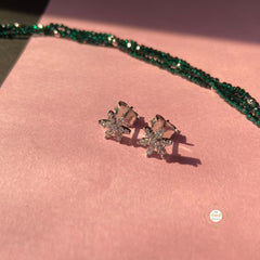 Sparkling Floral Mandala Necklace with Earring