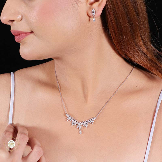 Sterling Silver Starlight Spark Silver Necklace Set