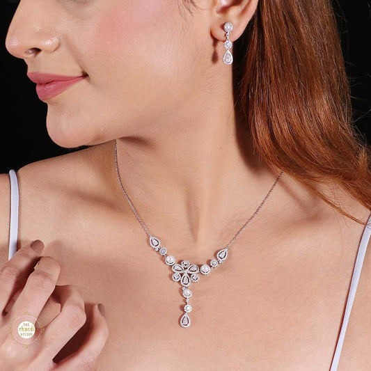 Sterling Silver Sparkling Celestial Shine Necklace