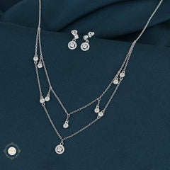 Sterling Silver Sparkling Starry Gleam Necklace Set