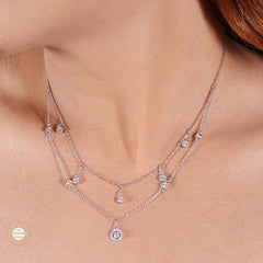 Sterling Silver Sparkling Starry Gleam Necklace Set