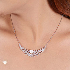 Sterling Silver Sparkling Silver Diamond Glow Silver Necklace