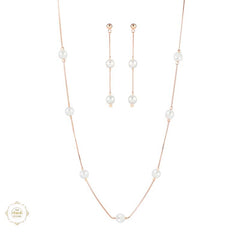 Sterling Silver Sparkling Silver Sparkle Bloom Necklace Set