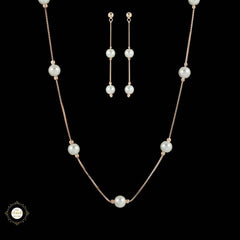 Sterling Silver Sparkling Silver Sparkle Bloom Necklace Set