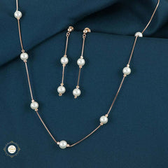 Sterling Silver Sparkling Silver Sparkle Bloom Necklace Set