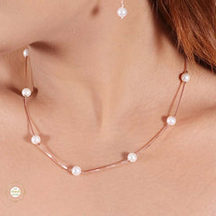 Sterling Silver Sparkling Silver Sparkle Bloom Necklace Set