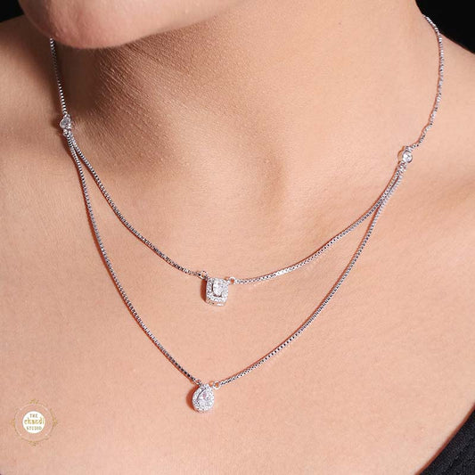 Sterling Silver Sparkling  Gleam Necklace