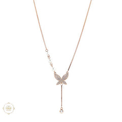 Sterling Silver Sparkling Silver Butterfly Necklace