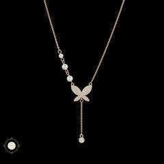 Sterling Silver Sparkling Silver Butterfly Necklace