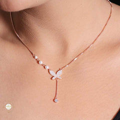 Sterling Silver Sparkling Silver Butterfly Necklace