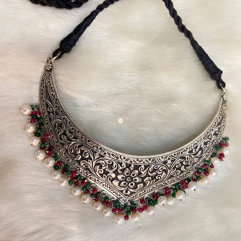 Sterling Silver Kundan Chitai Choker