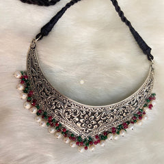 Sterling Silver Kundan Chitai Choker