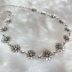925 Sterling Silver Minimal Floral Necklace