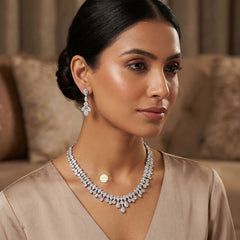 Sparkling Silver Twilight Glow Necklace Set