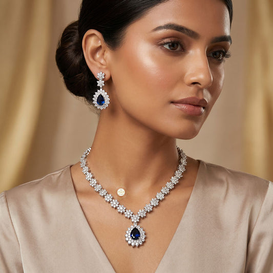 Sparkling Silver Twilight Sapphire Set