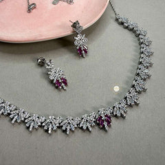 Sparkling Silver Twilight Bloom Necklace Set