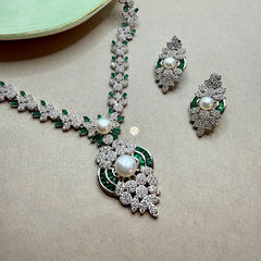 Sparkling Silver Mint Radiance Necklace Set