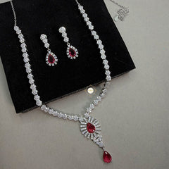 Sparkling Silver Twilight Bloom Necklace Set