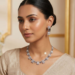 Sparkling Silver Ocean Royale Necklace Set
