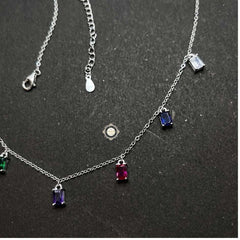 Sterling Silver Sparkling Rainbow Royale Necklace