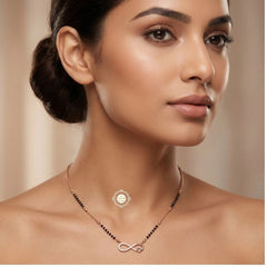 Sparkling Silver Infinity Mangalsutra