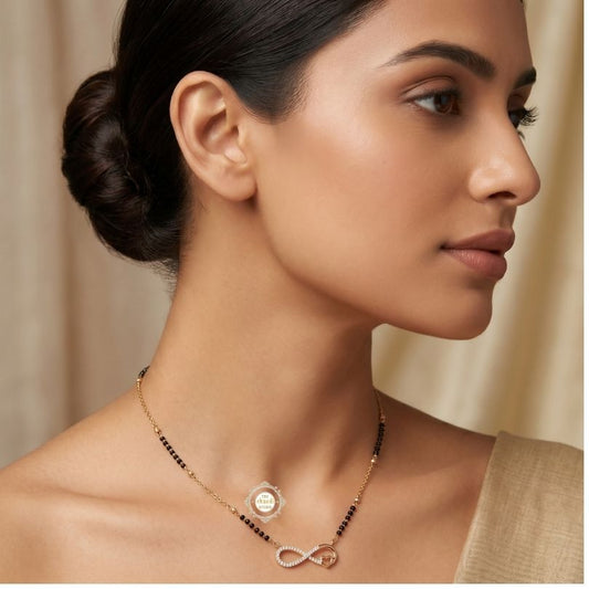 Sparkling Silver Infinity Mangalsutra