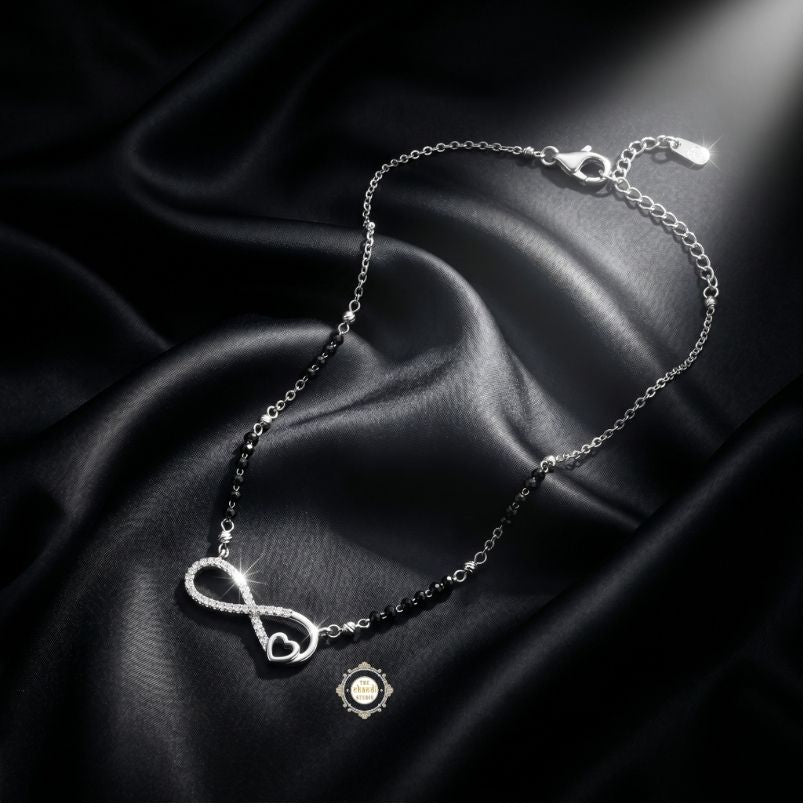 Sparkling Silver Infinity Mangalsutra