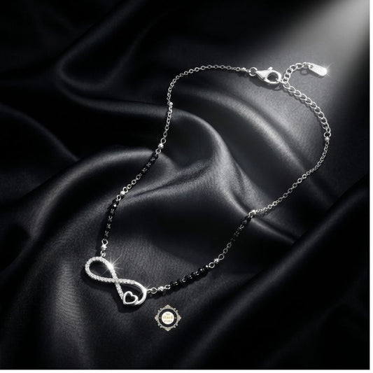 Sparkling Silver Infinity Mangalsutra